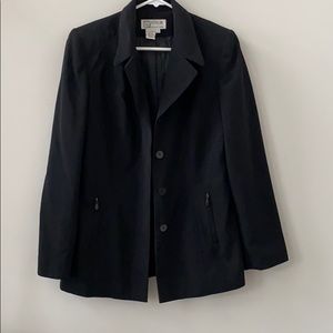 Vintage Black Blazer with Shoulder Pads Size 8